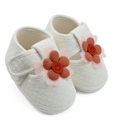 6 To 12 Months Pack Of 1 Baby Girls Cotton Shoe/Booties (White)-BT4915