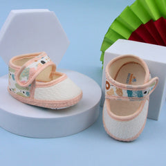 6 To 12 Months Pack Of 1 Baby Girls Cotton Belly Sandal (Orange,White)-BT4916