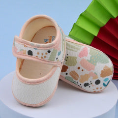 6 To 12 Months Pack Of 1 Baby Girls Cotton Belly Sandal (Orange,White)-BT4916