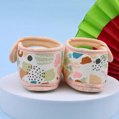6 To 12 Months Pack Of 1 Baby Girls Cotton Belly Sandal (Orange,White)-BT4916