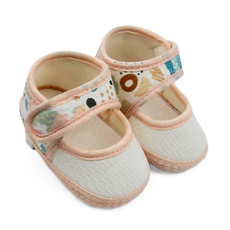 6 To 12 Months Pack Of 1 Baby Girls Cotton Belly Sandal (Orange,White)-BT4916