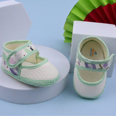 6 To 12 Months Pack Of 1 Baby Girls Cotton Belly Sandal (Green,White)-BT4917