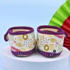 6 To 12 Months Pack Of 1 Baby Girls Cotton Belly Sandal (Purple,White)-BT4918