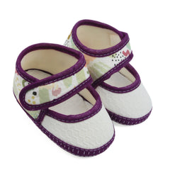 6 To 12 Months Pack Of 1 Baby Girls Cotton Belly Sandal (Purple,White)-BT4918