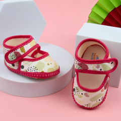 6 To 12 Months Pack Of 1 Baby Girls Cotton Belly Sandal (Rani,White)-BT4919