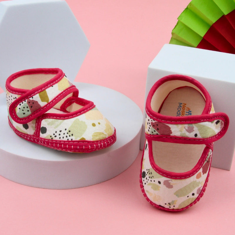 6 To 12 Months Pack Of 1 Baby Girls Cotton Belly Sandal (Rani,White)-BT4919