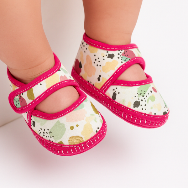 6 To 12 Months Pack Of 1 Baby Girls Cotton Belly Sandal (Rani,White)-BT4919