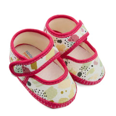 6 To 12 Months Pack Of 1 Baby Girls Cotton Belly Sandal (Rani,White)-BT4919