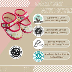6 To 12 Months Pack Of 1 Baby Girls Cotton Belly Sandal (Rani,White)-BT4919