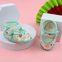 6 To 12 Months Pack Of 1 Baby Girls Cotton Belly Sandal (Green,White)-BT4920