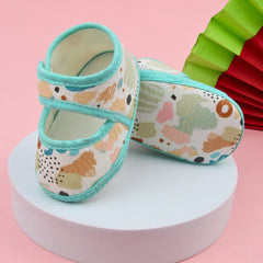 6 To 12 Months Pack Of 1 Baby Girls Cotton Belly Sandal (Green,White)-BT4920