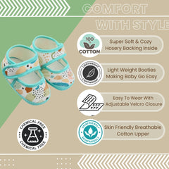6 To 12 Months Pack Of 1 Baby Girls Cotton Belly Sandal (Green,White)-BT4920