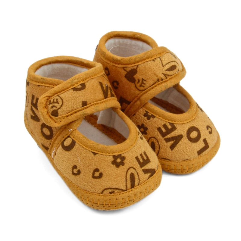 6 To 12 Months Baby Girls Velcro Cotton Shoe/Booties (Red,Black)-BT4922