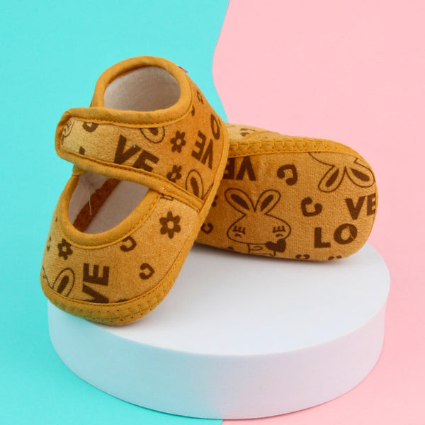 6 To 12 Months Baby Girls Velcro Cotton Shoe/Booties (Red,Black)-BT4922