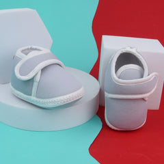 6 To 12 Months Baby Boys & Baby Girls Velcro Velvet Shoe/Booties (Black,Baby Pink)-BT4926