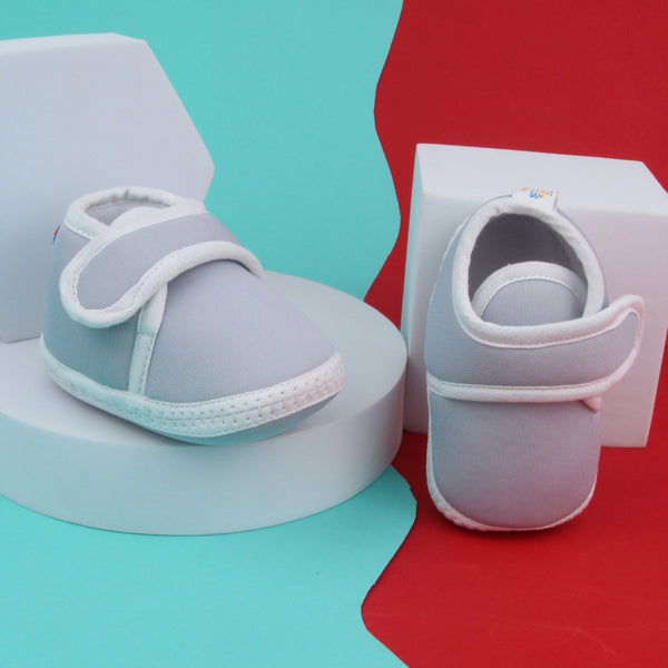 6 To 12 Months Baby Boys & Baby Girls Velcro Velvet Shoe/Booties (Black,Baby Pink)-BT4926