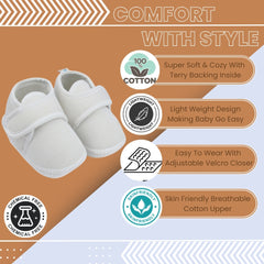 6 To 12 Months Baby Boys & Baby Girls Velcro Velvet Shoe/Booties (Black,Brown)-BT4927