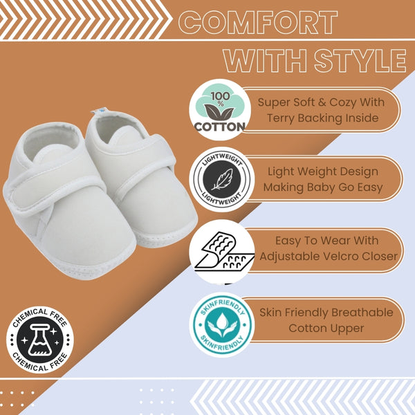 6 To 12 Months Baby Boys & Baby Girls Velcro Velvet Shoe/Booties (Black,Brown)-BT4927