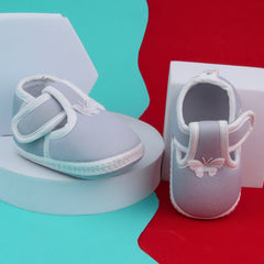 6 To 12 Months Baby Girls Velcro Velvet Shoe/Booties (Black,Off White)-BT4928