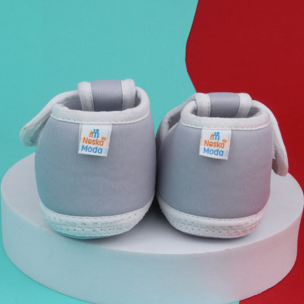 6 To 12 Months Baby Girls Velcro Velvet Shoe/Booties (Black,Off White)-BT4928