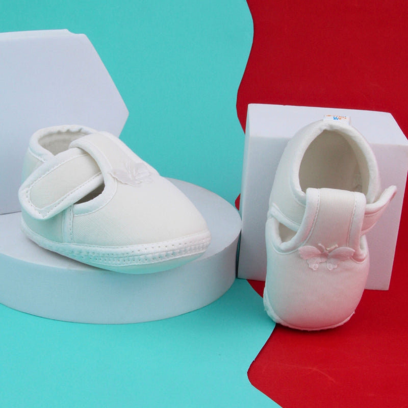 6 To 12 Months Baby Girls Velcro Velvet Shoe/Booties (Black,Grey)-BT4929