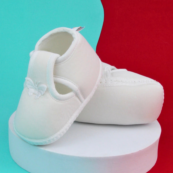 6 To 12 Months Baby Girls Velcro Velvet Shoe/Booties (Black,Grey)-BT4929