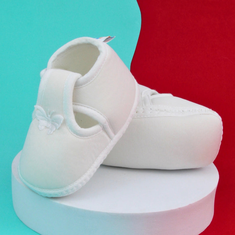 6 To 12 Months Baby Girls Velcro Velvet Shoe/Booties (Black,Grey)-BT4929