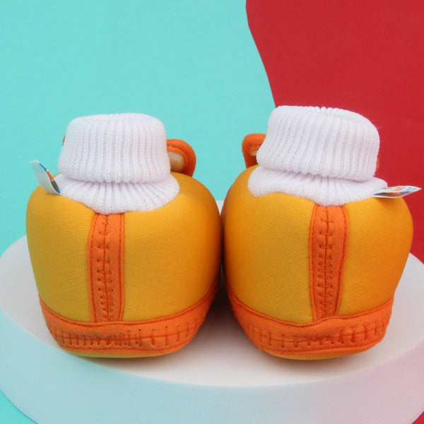 6 To 12 Months Baby Boys & Baby Girls Slip-on Velvet Shoe/Booties (Grey,Black)-BT4930