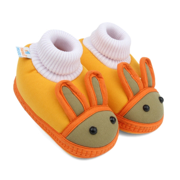 6 To 12 Months Baby Boys & Baby Girls Slip-on Velvet Shoe/Booties (Grey,Black)-BT4930