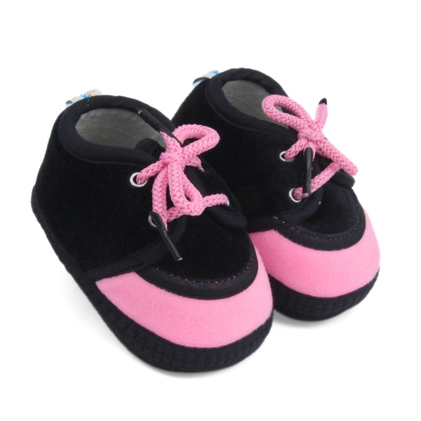 6 To 12 Months Baby Boys & Baby Girls Lace Velvet Shoe/Booties (Grey,Baby Pink)-BT4932
