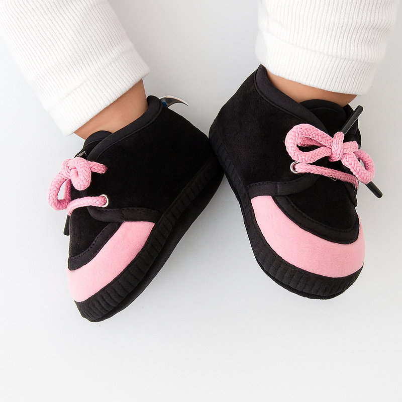 6 To 12 Months Baby Boys & Baby Girls Lace Velvet Shoe/Booties (Grey,Baby Pink)-BT4932