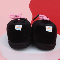 6 To 12 Months Baby Boys & Baby Girls Lace Velvet Shoe/Booties (Grey,Baby Pink)-BT4932