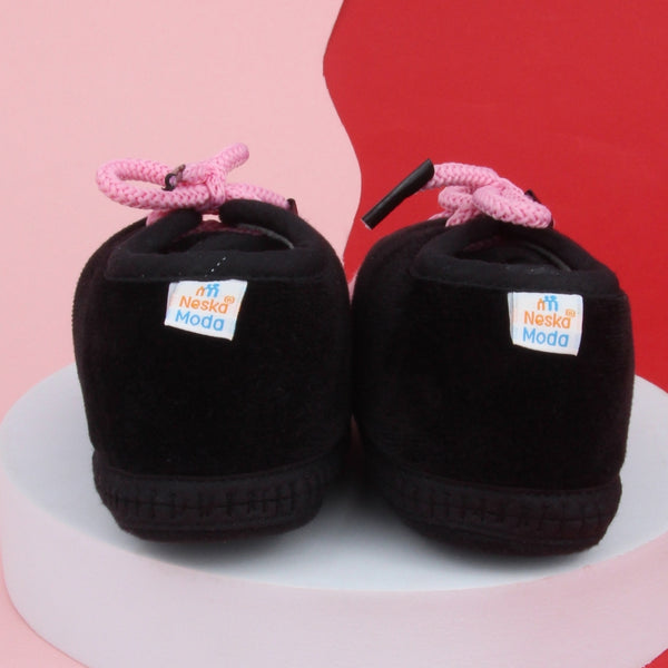 6 To 12 Months Baby Boys & Baby Girls Lace Velvet Shoe/Booties (Grey,Baby Pink)-BT4932