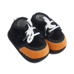 6 To 12 Months Baby Boys & Baby Girls Lace Velvet Shoe/Booties (Grey,Brown)-BT4933