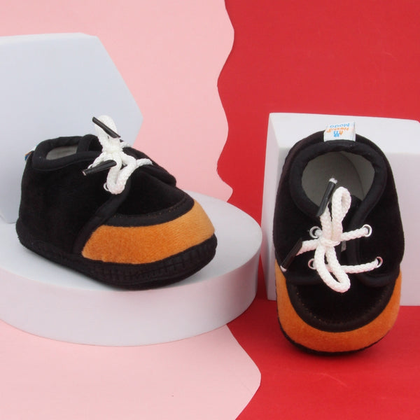 6 To 12 Months Baby Boys & Baby Girls Lace Velvet Shoe/Booties (Grey,Brown)-BT4933