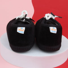 6 To 12 Months Baby Boys & Baby Girls Lace Velvet Shoe/Booties (Grey,Brown)-BT4933