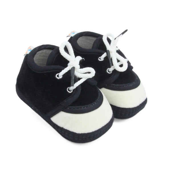 6 To 12 Months Baby Boys & Baby Girls Lace Velvet Shoe/Booties (Grey,Off White)-BT4934