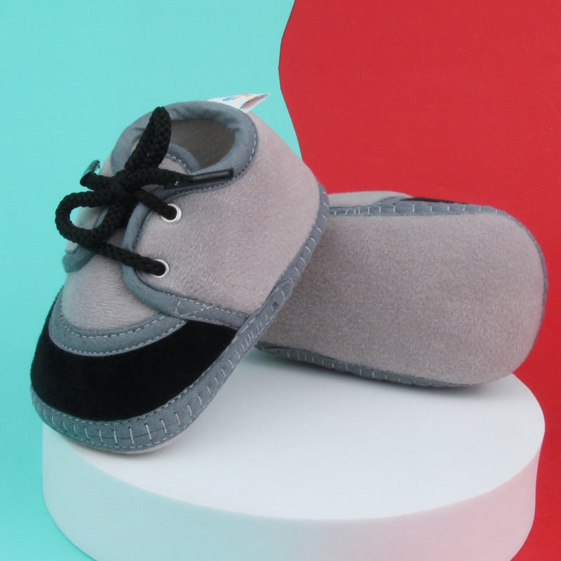 6 To 12 Months Baby Boys & Baby Girls Lace Velvet Shoe/Booties (Dark Brown,Red)-BT4936