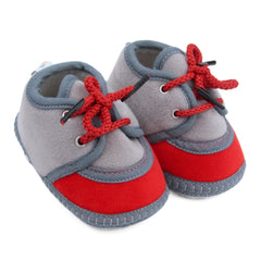 6 To 12 Months Baby Boys & Baby Girls Lace Velvet Shoe/Booties (Dark Brown,Baby Pink)-BT4937