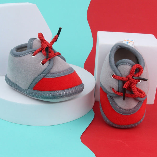 6 To 12 Months Baby Boys & Baby Girls Lace Velvet Shoe/Booties (Dark Brown,Baby Pink)-BT4937