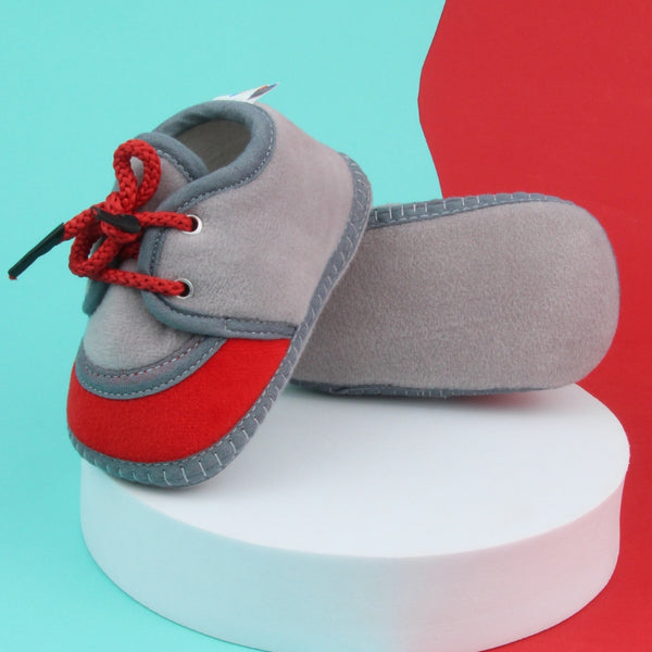 6 To 12 Months Baby Boys & Baby Girls Lace Velvet Shoe/Booties (Dark Brown,Baby Pink)-BT4937
