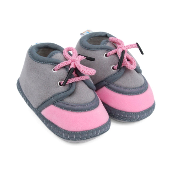 6 To 12 Months Baby Boys & Baby Girls Lace Velvet Shoe/Booties (Dark Brown,Off White)-BT4938