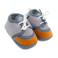 6 To 12 Months Baby Boys & Baby Girls Lace Velvet Shoe/Booties (Dark Brown,Grey)-BT4939
