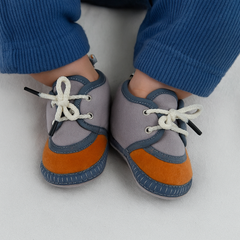 6 To 12 Months Baby Boys & Baby Girls Lace Velvet Shoe/Booties (Dark Brown,Grey)-BT4939