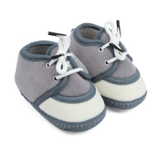 6 To 12 Months Baby Boys & Baby Girls Lace Velvet Shoe/Booties (Off White,Dark Brown)-BT4940