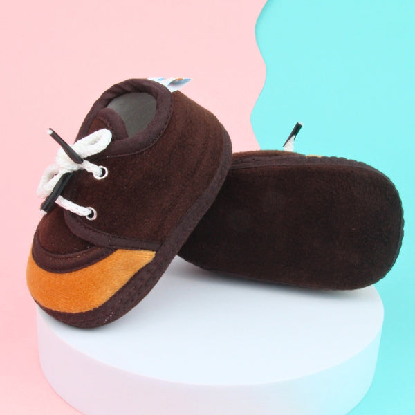 6 To 12 Months Baby Boys & Baby Girls Lace Velvet Shoe/Booties (Off White,Red)-BT4941