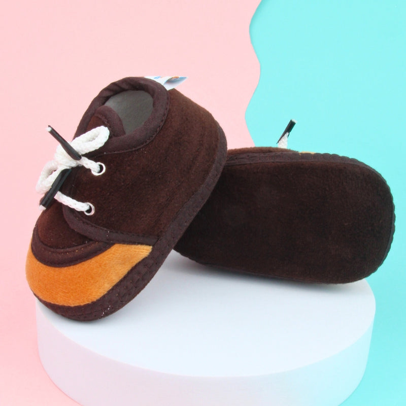 6 To 12 Months Baby Boys & Baby Girls Lace Velvet Shoe/Booties (Off White,Red)-BT4941