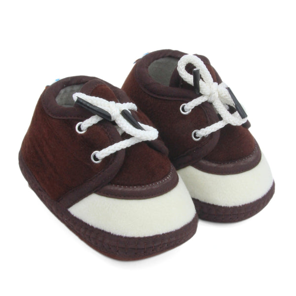 6 To 12 Months Baby Boys & Baby Girls Lace Velvet Shoe/Booties (Off White,Baby Pink)-BT4944