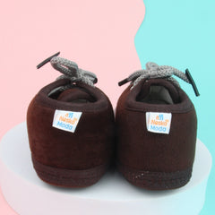 6 To 12 Months Baby Boys & Baby Girls Lace Velvet Shoe/Booties (Off White,Black)-BT4945