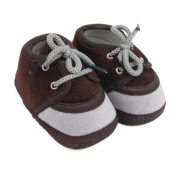 6 To 12 Months Baby Boys & Baby Girls Lace Velvet Shoe/Booties (Off White,Black)-BT4945